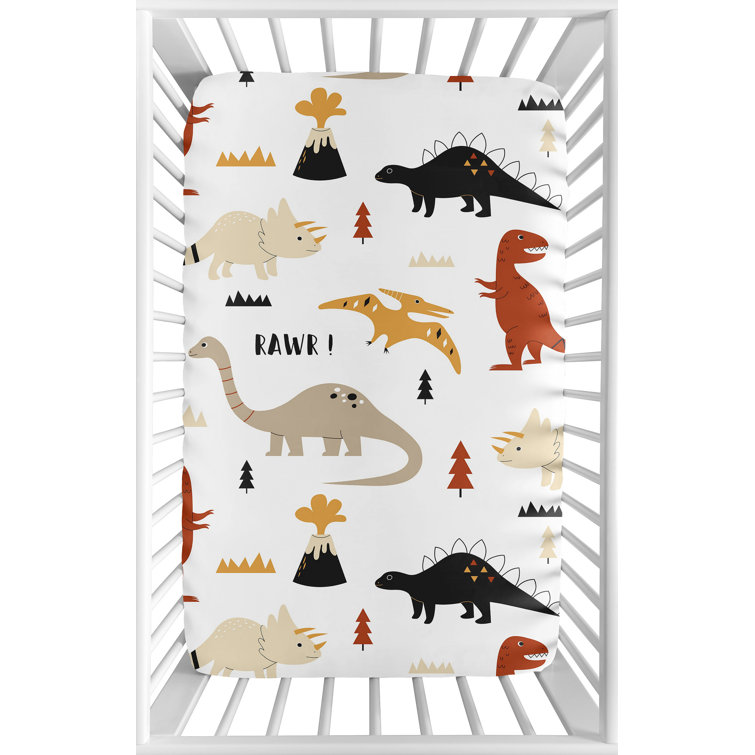 Sweet Jojo Designs Mod Dinosaur Mini Fitted Crib Sheet Wayfair Canada